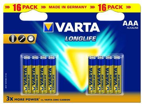 Produktbild Varta Longlife Alk/Man LR03 (16 Stk., AAA, 1230 mAh)
