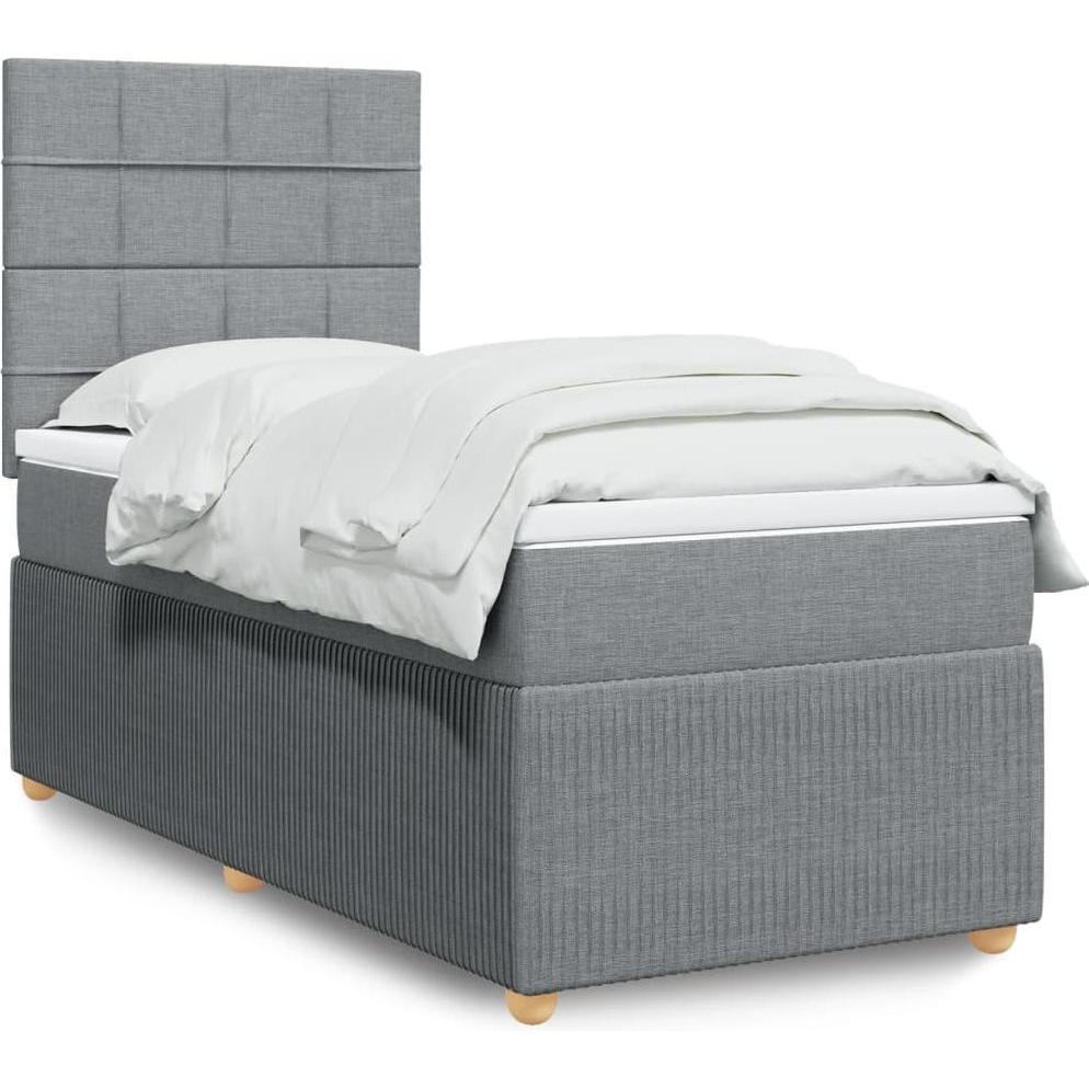 VidaXL, Bett, Bo x springbett mit Matratze 90 x 190 cm Stoff (90 x 190 cm)