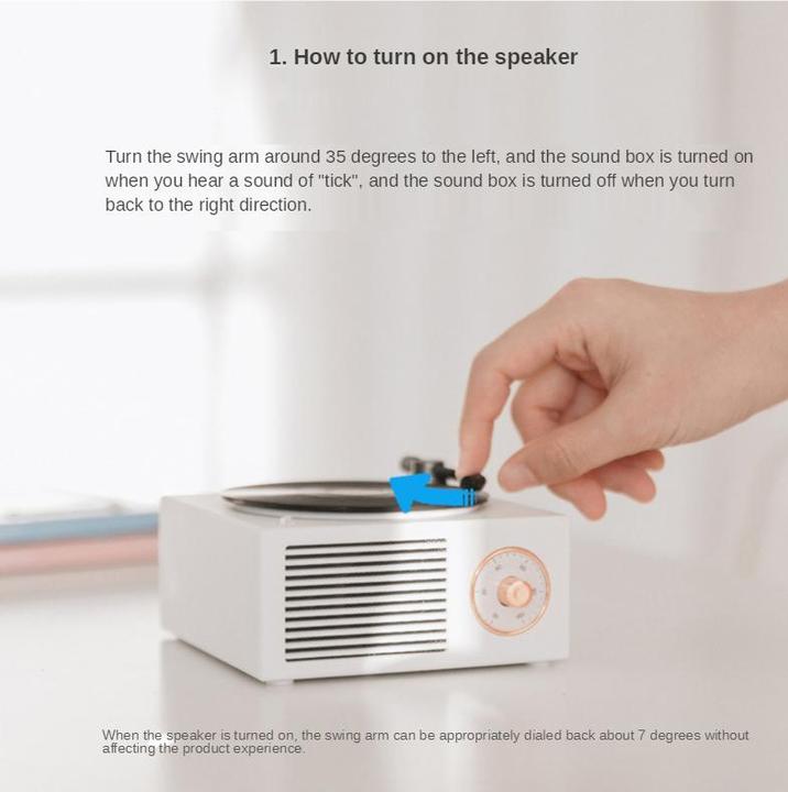 Produktbild PhoneLook Retro vintage Bluetooth Speaker Vinyl Plattenspieler Türkis (Vollautomatisch)