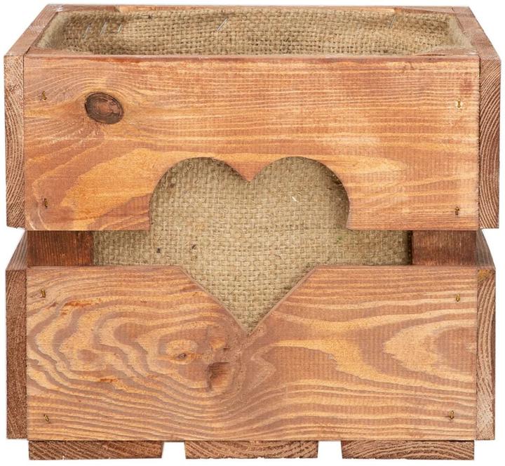 Produktbild Holz Zollhaus Aufbewahrungskiste mit Herzausschnitt, Braun 30 x 30 cm (30 x 30 x 25 cm, 21.60 l)