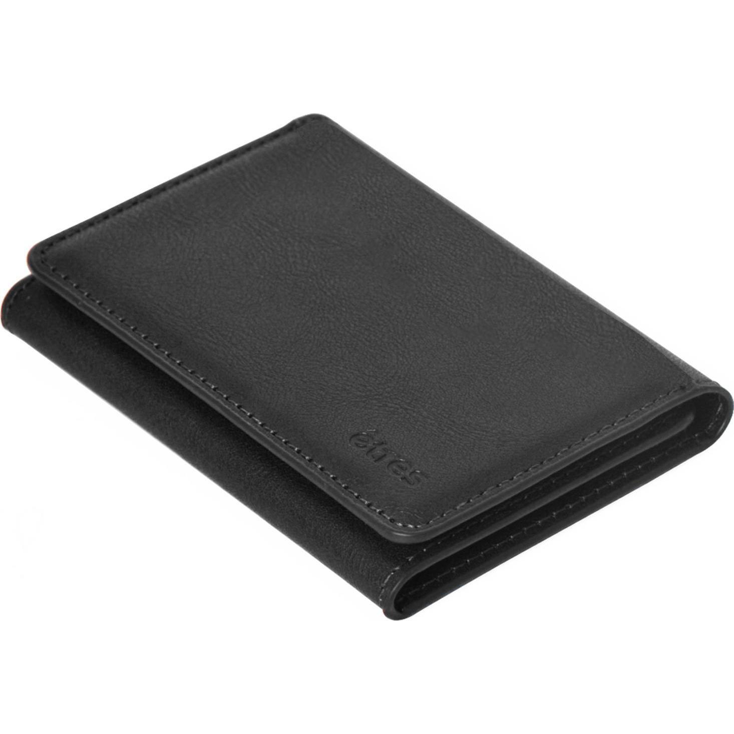 Techmade, Herren, Portemonnaie, ETRES Magnetische Leder Geldbörse ohne Tasche für Smartphones, Schwarz