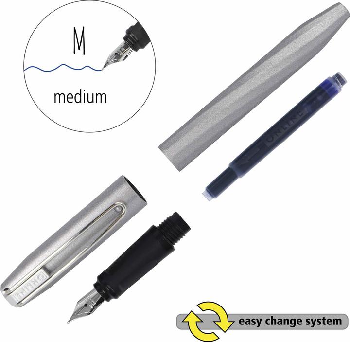 Image du produit Online Stylo plume Slope M 26131/3D Metallic Rose M (Rose Métallique, 1 x)