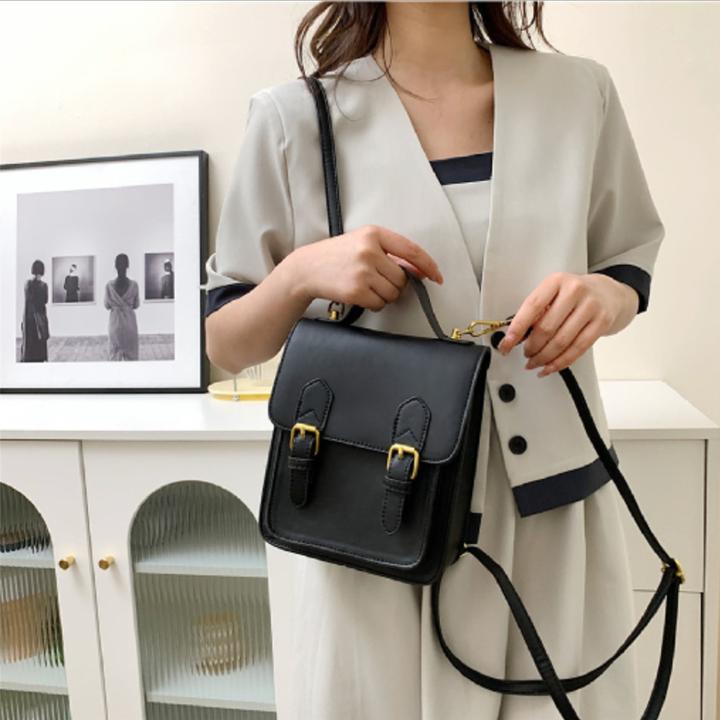 Image du produit Only-Bags.Store Sac à dos cartable en cuir végétalien, sac à dos cartable à 3 voies, sac à dos Preppy, sac à main