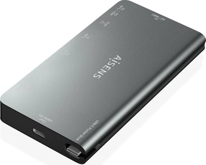 Produktbild Aisens USB-C DOCK 8 EN 1 HDMI RJ45 3XUSB-A USB-C DATOS PD 1XSD 1XMICRO SD (USB-C, 8 Ports)
