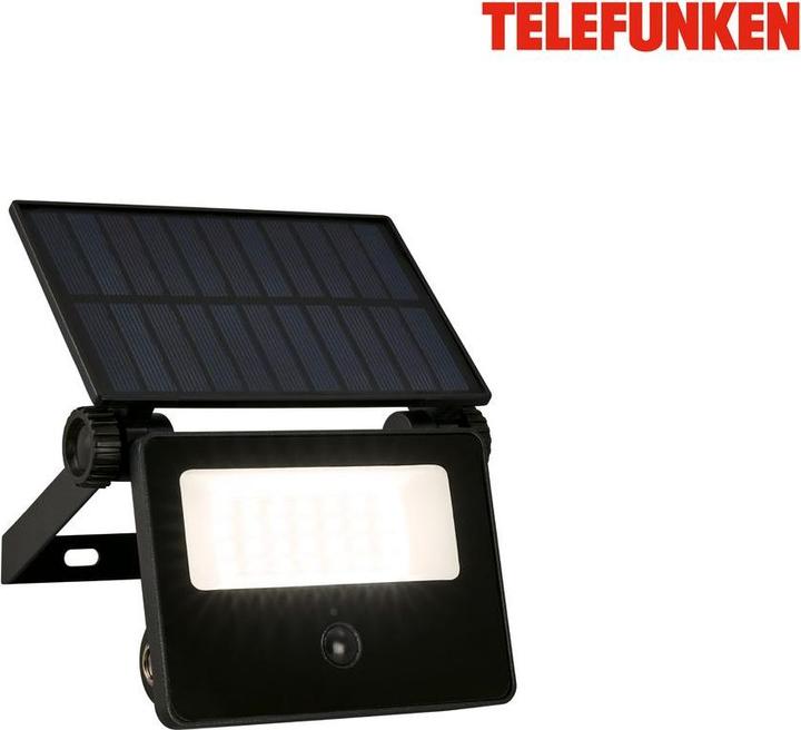 Actual product image Telefunken Outdoor wall light / Solar /PIR, black, IP54 (1000 lm, IP54)