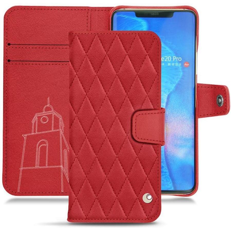 Noreve Lederschutzhülle Wallet (Huawei Mate 20 Pro), Smartphone Hülle, Rot