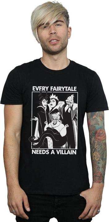 Actual product image Disney Mens Every Fairy Tale Needs A Villain Cotton T-Shirt (XL)