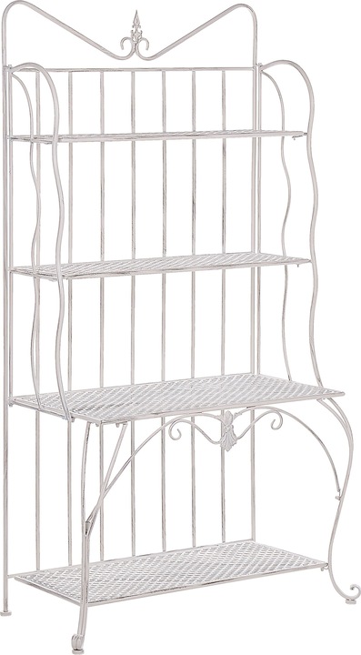 Actual product image Beliani Garden Shelf beige metal 4 shelves foldable PAVONA
