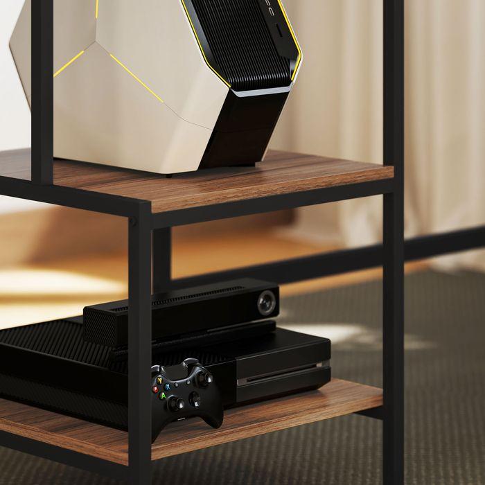 Image du produit Swisshandel24 Schreibtisch Computertisch mit Monitorständer, CPU-Ständer, Druckerablage, Braun