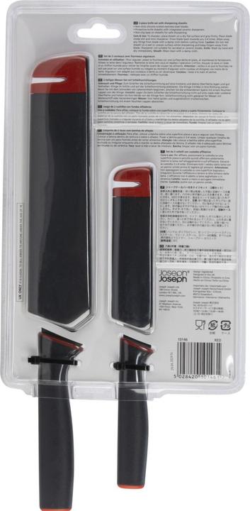Produktbild Joseph Joseph Slice&Sharpen Rüst- u.Kochm. m. Schärfer, rot/grau, 2er Set