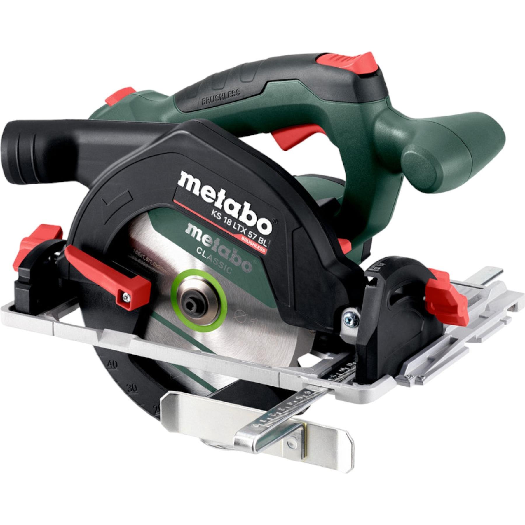 Metabo, Handkreissäge, KS 18 LTX 57 BL Akku Handkreissäge 18 V 57 mm + 2x LiHD Akku 5,5 Ah + Ladegerät + Metabox