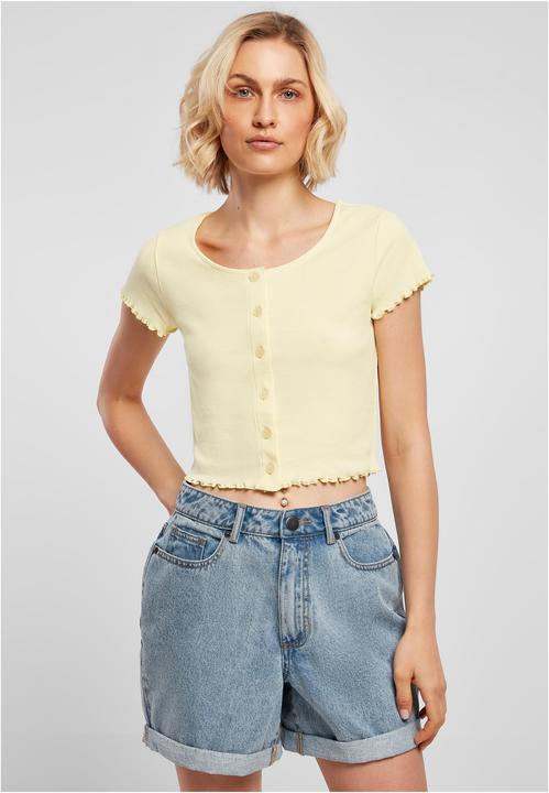 Produktbild Urban Classics Ladies Cropped Button Up Rib Tee (XXL)
