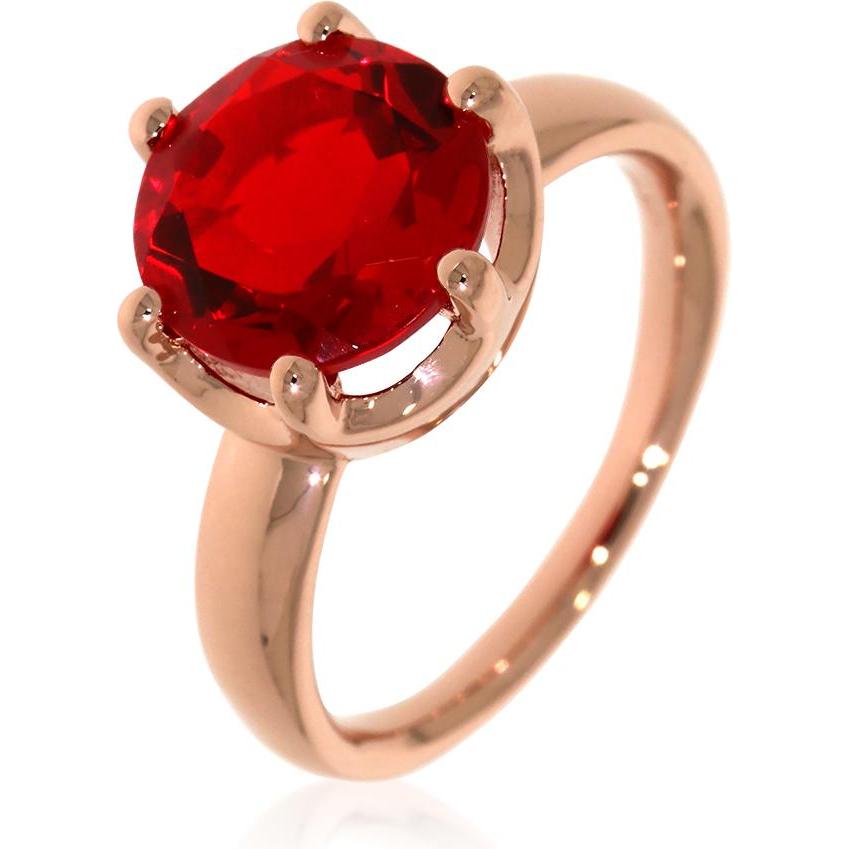 Xen, Ring, Ring mit 10 mm Red-HT Quarz ca. 3,6 ct. rosèvergoldet, (58, 925 Silber)