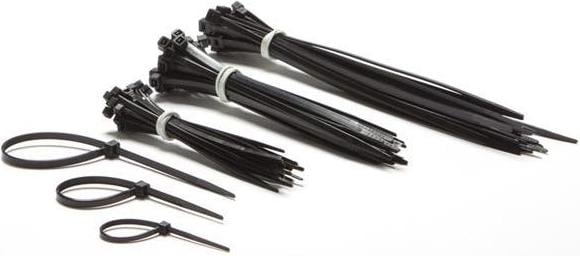 Actual product image Velleman NYLON CABLE BINDER SET - BLACK (75 pcs.) (75 pcs.)