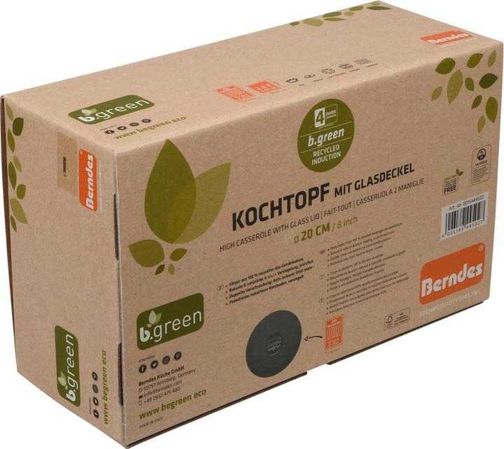 Produktbild Berndes Kochtopf Alu Recycled Induction 20 cm (20 cm, Kochtopf, Aluminium)