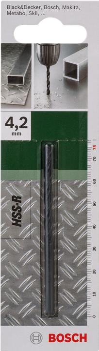 Actual product image Bosch Zubehör Metal drill HSS-R, DIN 338 D= 4.2 mm L= 75 mm (4.2 mm)