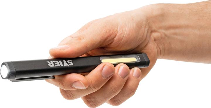 Produktbild Stier Akku COB LED Stiftleuchte 200 Lumen mit Laserpointer (17.20 cm, 200 lm)