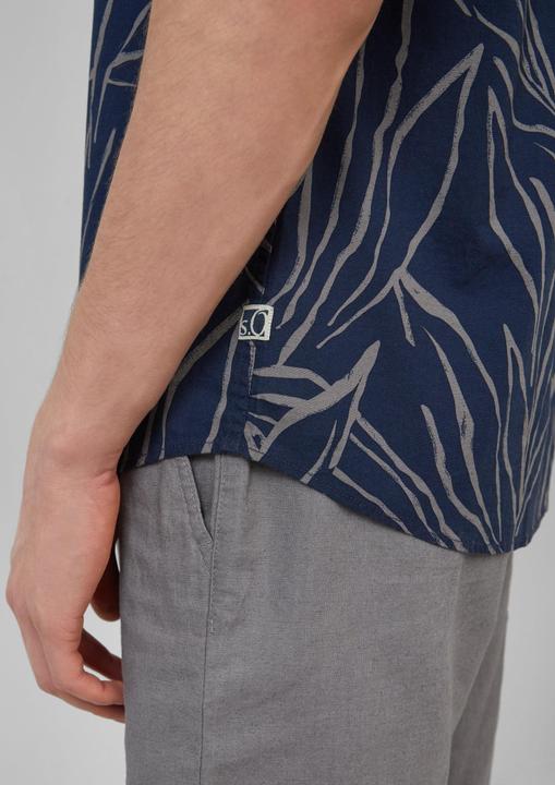 Immagine prodotto s.Oliver Hemd Slim Fit: Gemustertes Kurzarmhemd mit Kentkragen (M)