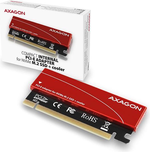 Actual product image Axagon PCEM2-S - PCIe - M.2 - Low Profile - PCIe 3.0 - Black - Red - PC