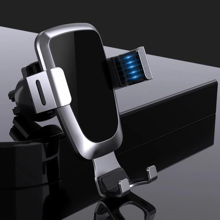 Actual product image Hurtel Gravity smartphone car holder, black air vent grille (YC08)