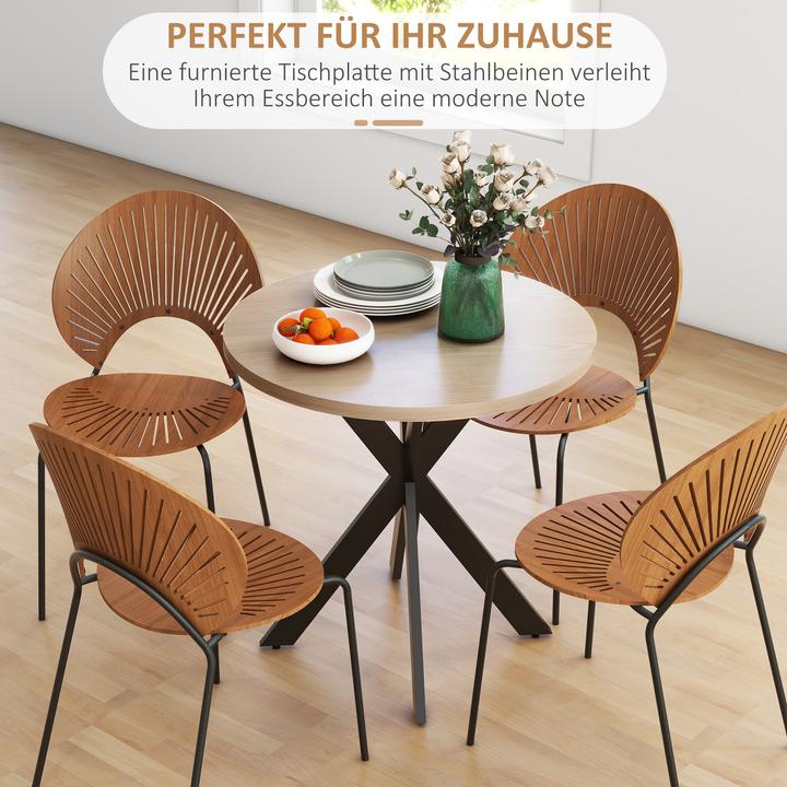 Produktbild Homcom Esstisch MDF, Stahl Braun