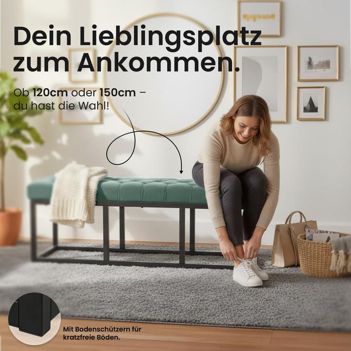 Produktbild CLP Polson Samt Schwarz (150 cm)