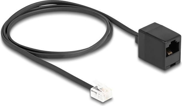 Produktbild Delock Telefonkabel RJ11 Stecker zu RJ45 Buchse schwarz 1 m