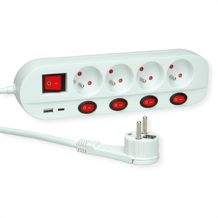 Image du produit Roline Prises multiples (4x, CEE 7/4, PECO 7/5, 1.50 m)