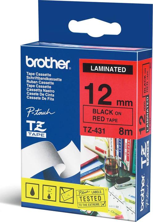 Actual product image Brother Tze-431 (1.20 cm, Red)