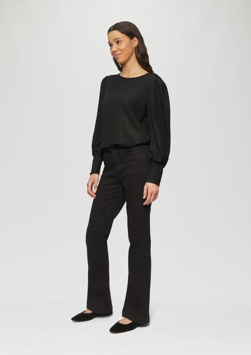 Produktbild S.Oliver T-Shirt Strukturiertes Langarmshirt mit Puffärmeln (M)