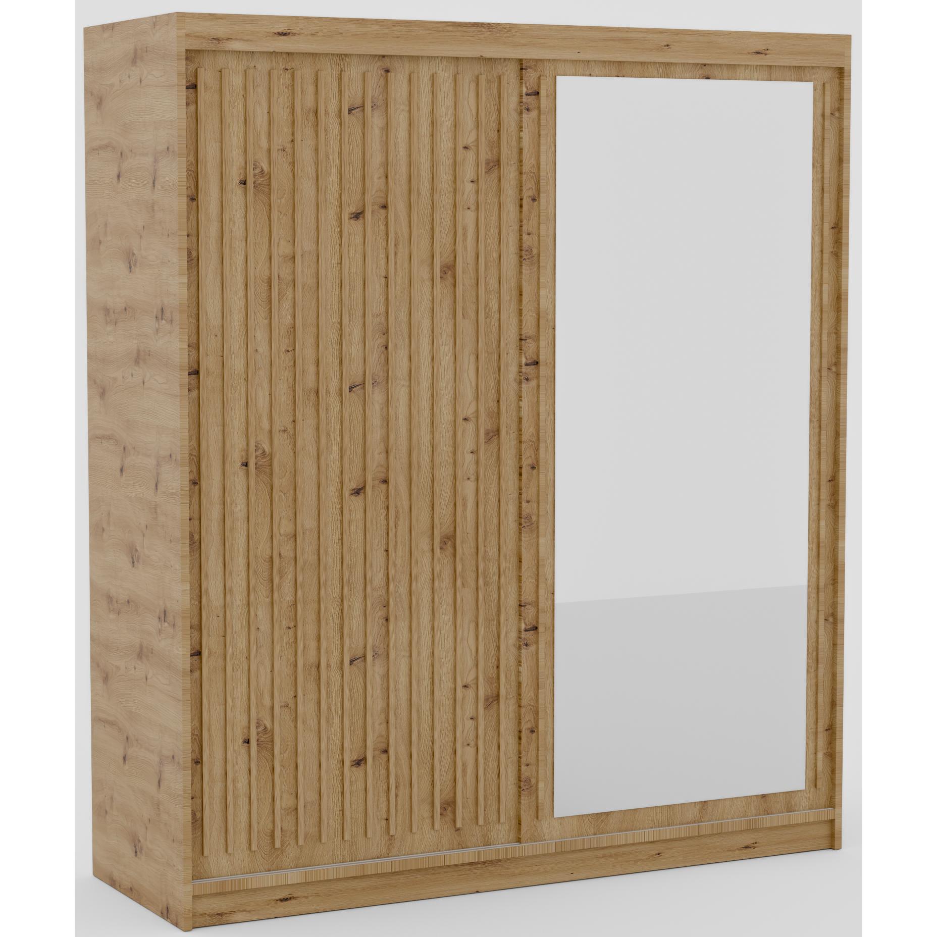 ADRK Furniture, Kleiderschrank, Verschiebbarer Kleiderschrank Delia 180 (180 x 60 x 205 cm)