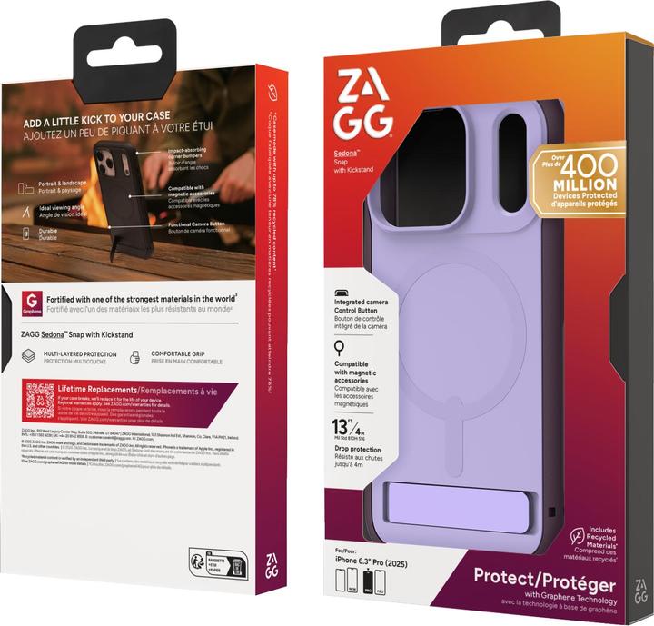 Produktbild Zagg Case für Apple iPhone 17 Pro Sedona Snap mit Kickstand dusty grape (Apple iPhone 17 Pro)