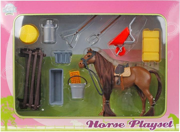 Produktbild Kids Globe Farming Kids Globe Spielset mit Pferd und Zubehör, 13 cm