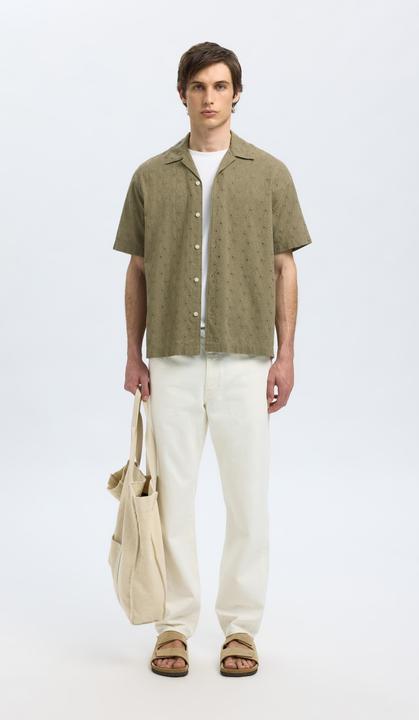 Actual product image Selected Broderie Anglaise short-sleeved shirt (M)