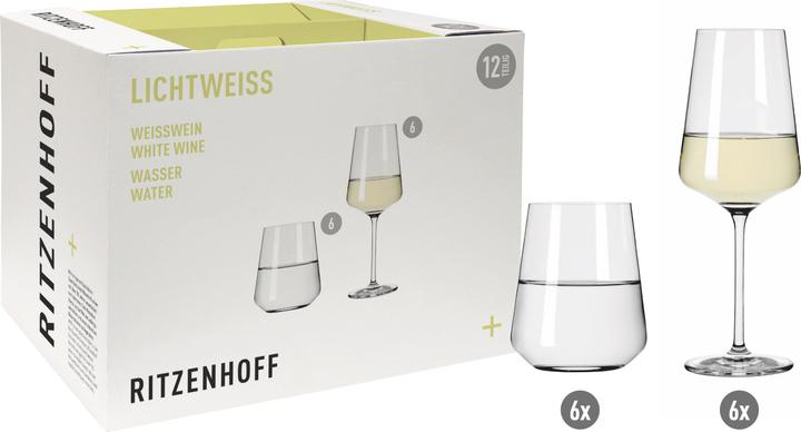 Actual product image Ritzenhoff Set of 12 LICHTWEISS JULIE 6 x white wine glass 6 x water glass (40 cl, 6 Glasses, White wine glasses)