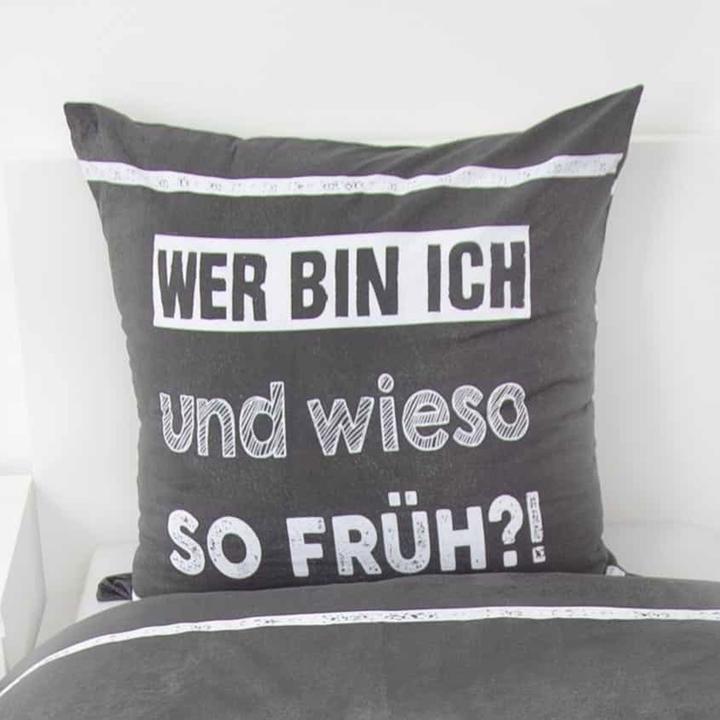 Produktbild Herding Sprüche Bettwäsche (135 x 200 cm, 80 x 80 cm)