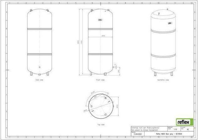 Produktbild Membran-Druckausdehnungsgefäss N grau, 6 bar 800 l 800 l (1 x)