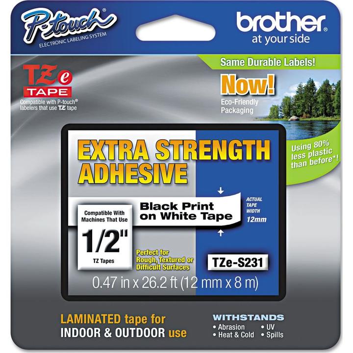 Produktbild Brother TZe-S231 (1.20 cm, Schwarz, Weiss)