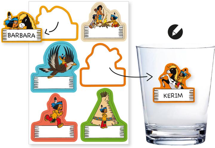 Produktbild DH-Konzept Indianer Yakari Stickers mit Namensfeld (1 Stk.)