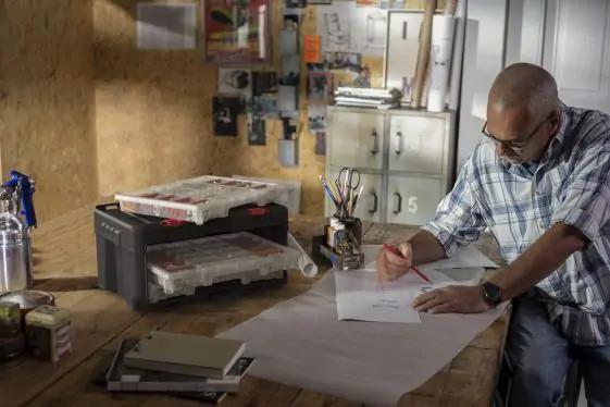 Actual product image Keter Box with 3 organizers