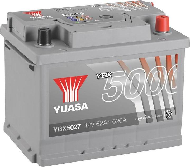 Yuasa SMF YBX5027 Autobatterie 12 V 62 Ah T1 Zellanlegung 0 (12 V, 62 Ah, 640 A)