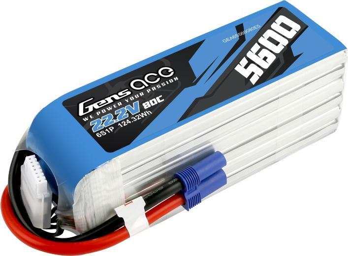 Produktbild Gens Ace LiPo Pack 5600mAh 22,2V 80C 6S1P(EC5) (22.20 V, 5600 mAh)