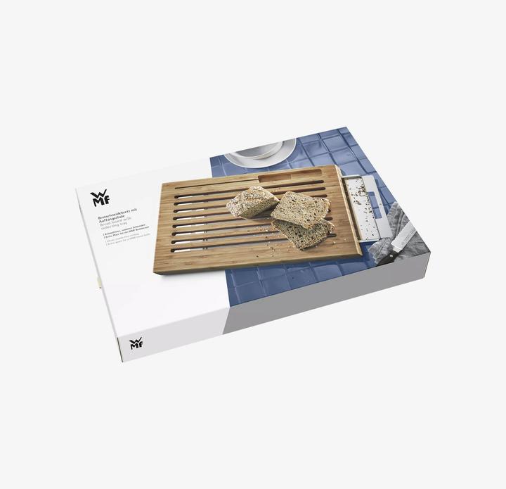 Actual product image WMF Bread cutting board with crumb catcher Bamboo in grid form and blade-friendly
