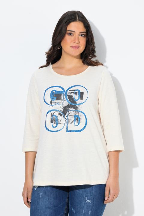 Actual product image Ulla Popken Shirt, Classic, Fotomotiv, Rundhals, 3/4-Arm (58)