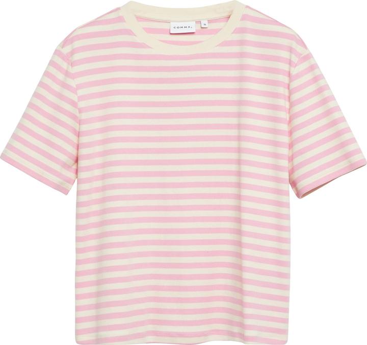 Comma Basic Fit T-Shirt mit garngefärbten Streifen