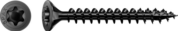 Image du produit Spax Tête Fraisée T-Star Plus T20 Entièrement Filetée Noire Galvanisée (200 Vis par pièce)