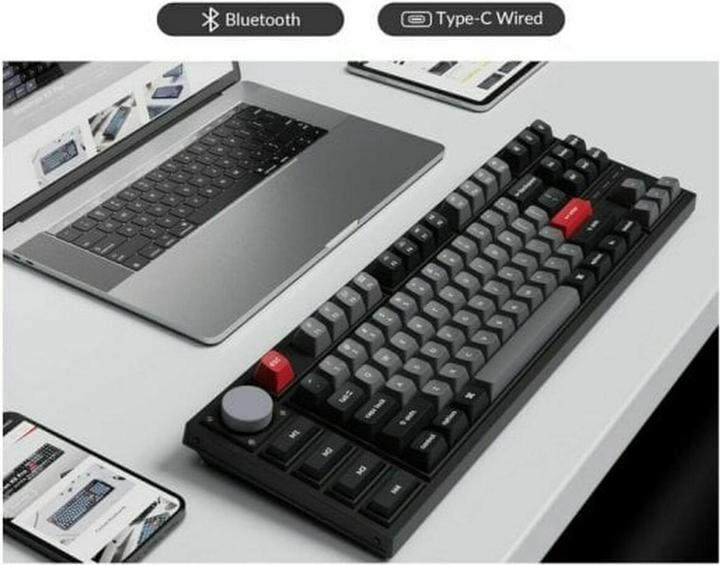 Produktbild Keychron Q3 Pro (schwarz/blaugrau, DE-Layout, K Pro Red, Hot-Swap, Aluminiumrahmen, RGB) (DE, Kabelgebunden)