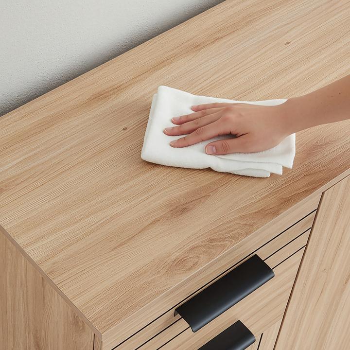 Image du produit En.Casa Sideboard Noppen 100x120x38 cm Eicheoptik (120 x 38 x 100 cm)