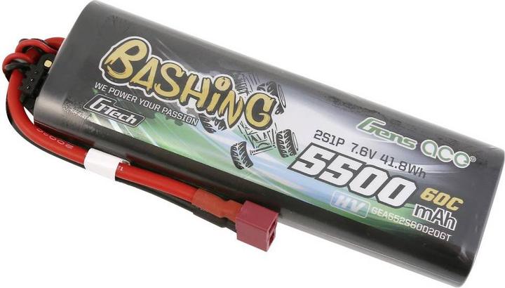 Immagine prodotto Gens Ace Batteria 5500mAh 7.6V 60C 2S1P HV con spina a T (7.60 V, 5500 mAh)