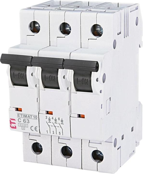 Actual product image Eti Polam miniature circuit-breaker ETIMAT10 3P C 63A 6kA - 002135722